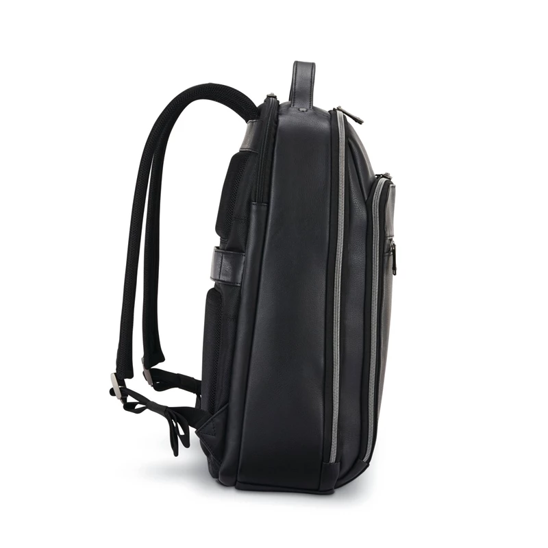Samsonite Klassische Leder Backpack Businesstaschen Schwarz | BA6945320
