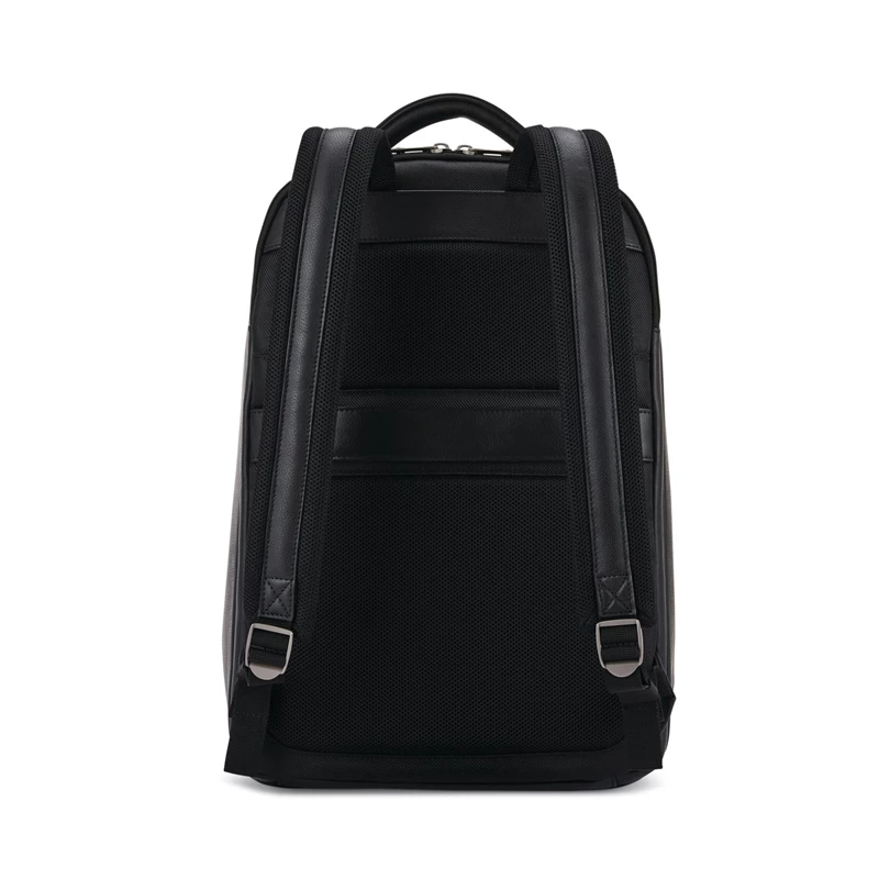 Samsonite Klassische Leder Backpack Businesstaschen Schwarz | BA6945320