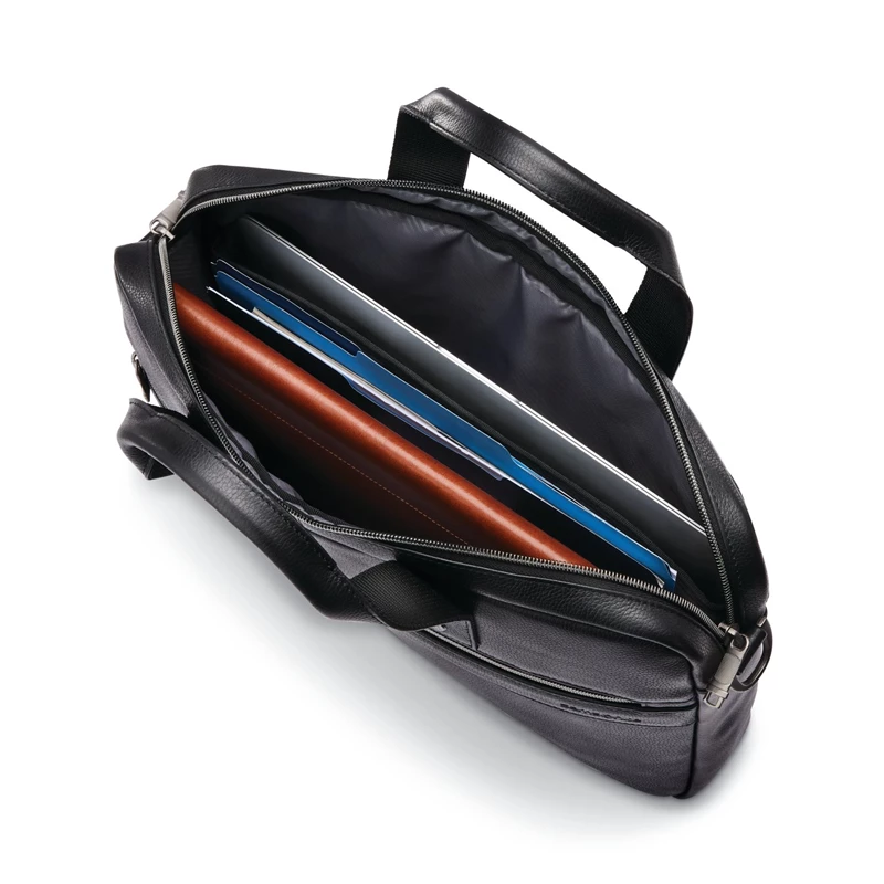 Samsonite Klassische Leder Slim Brief Businesstaschen Schwarz | LO9865437