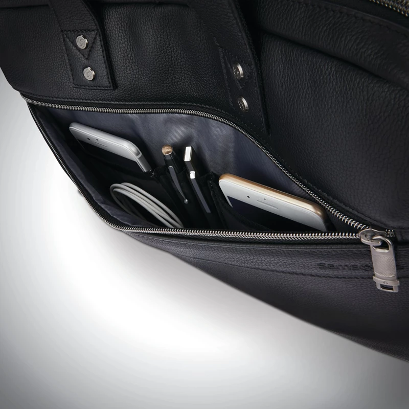 Samsonite Klassische Leder Slim Brief Businesstaschen Schwarz | LO9865437