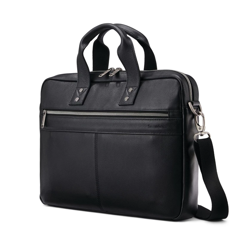 Samsonite Klassische Leder Slim Brief Businesstaschen Schwarz | LO9865437