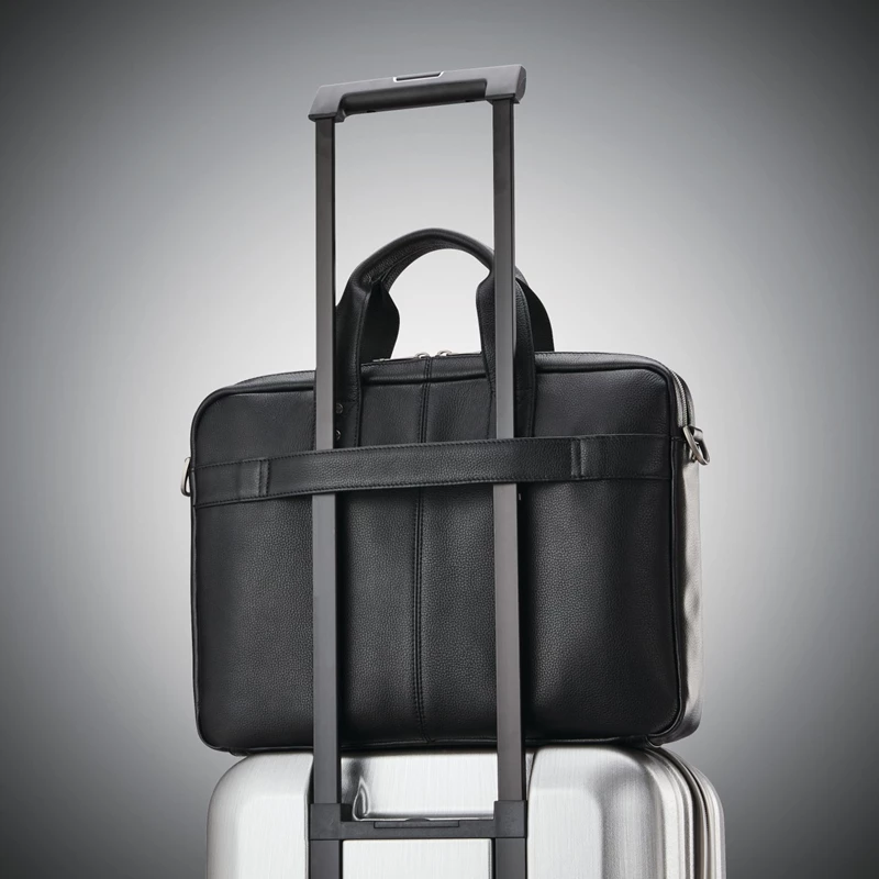 Samsonite Klassische Leder Slim Brief Businesstaschen Schwarz | LO9865437