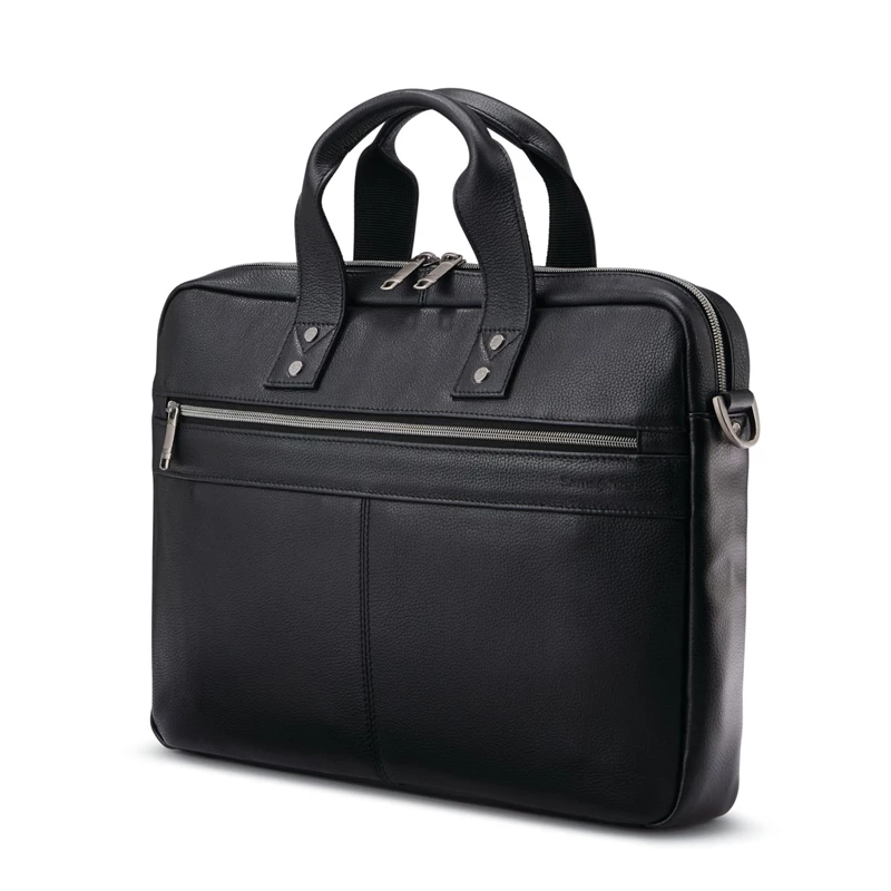 Samsonite Klassische Leder Slim Brief Businesstaschen Schwarz | LO9865437