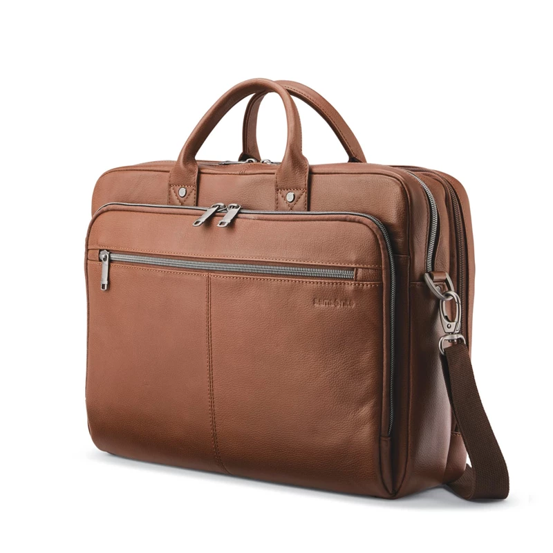 Samsonite Klassische Leder Toploader Businesstaschen Cognac | ZH4782651