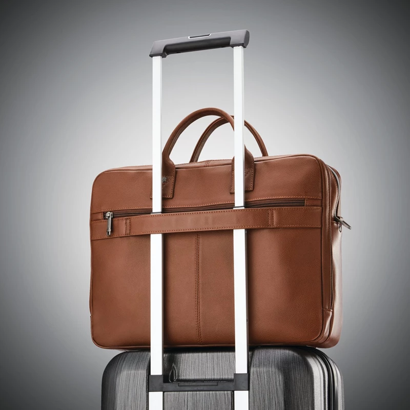Samsonite Klassische Leder Toploader Businesstaschen Cognac | ZH4782651