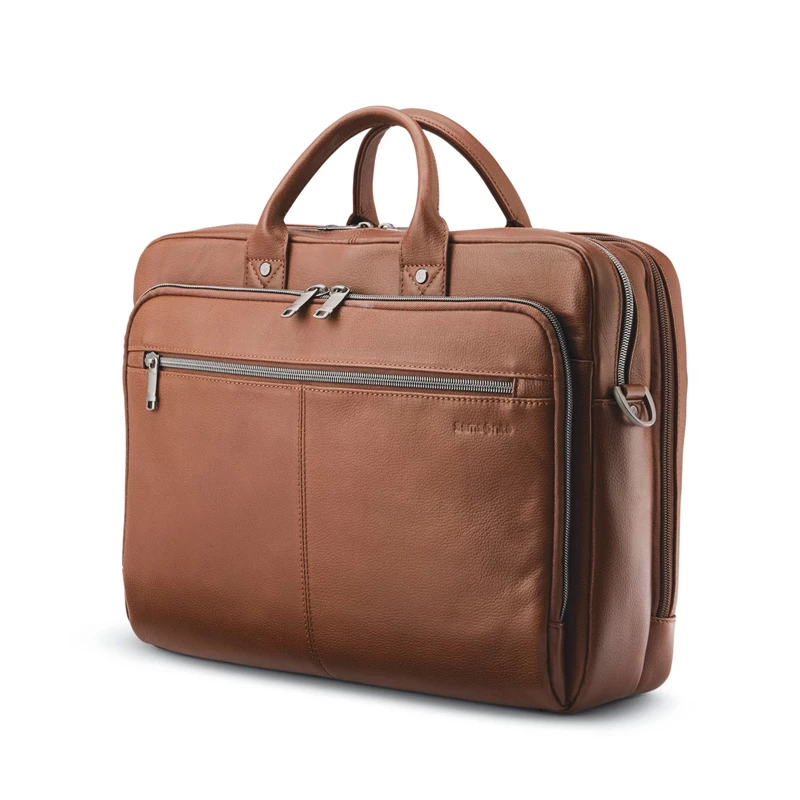 Samsonite Klassische Leder Toploader Businesstaschen Cognac | ZH4782651