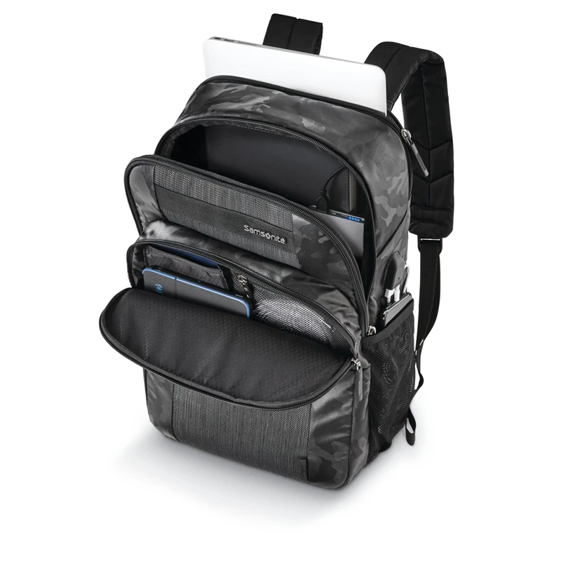Samsonite Quadrion Slim Backpack Laptop Rucksack Black/Camo | LB2870913