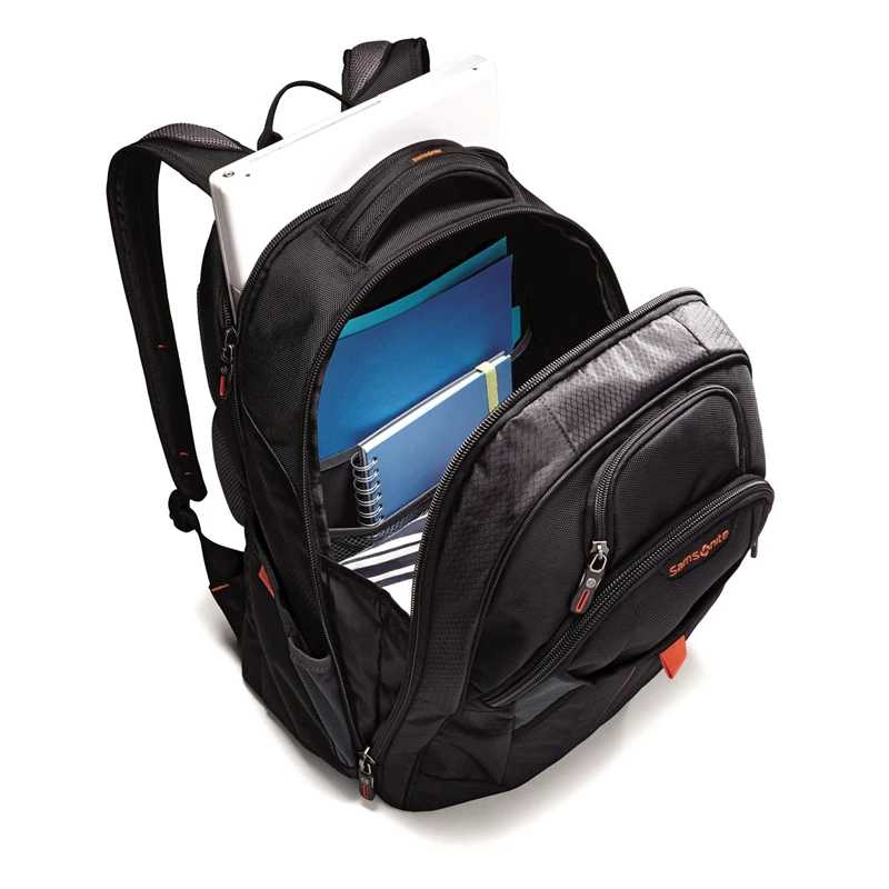 Samsonite Tectonic 2 Large Backpack Laptop Rucksack Black/Orange | BI7316092