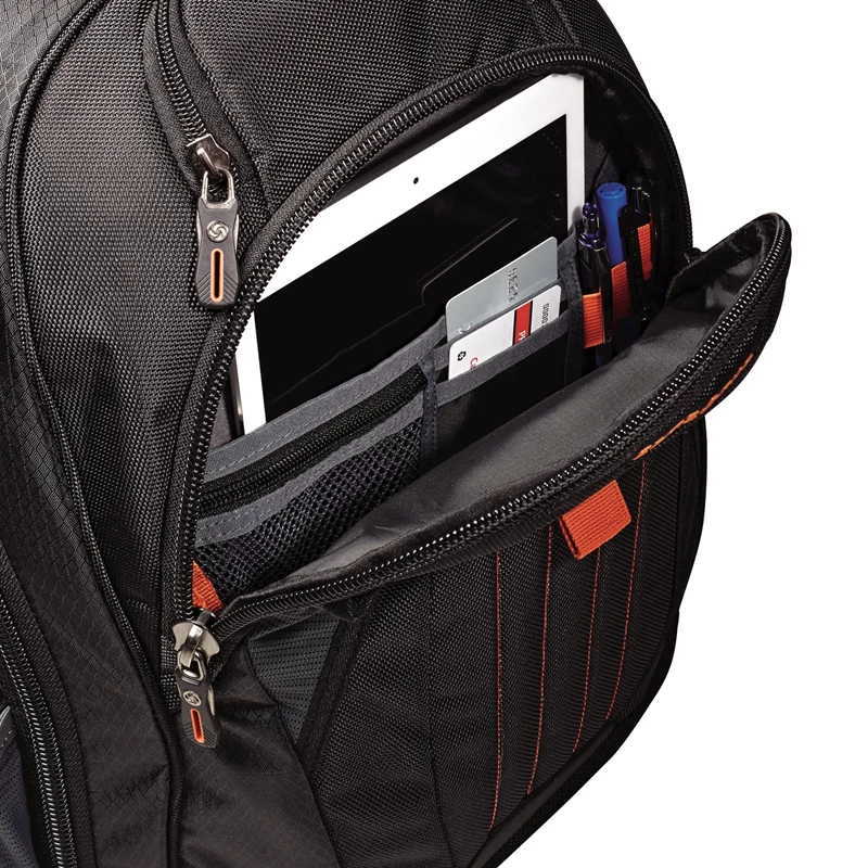 Samsonite Tectonic 2 Large Backpack Laptop Rucksack Black/Orange | BI7316092
