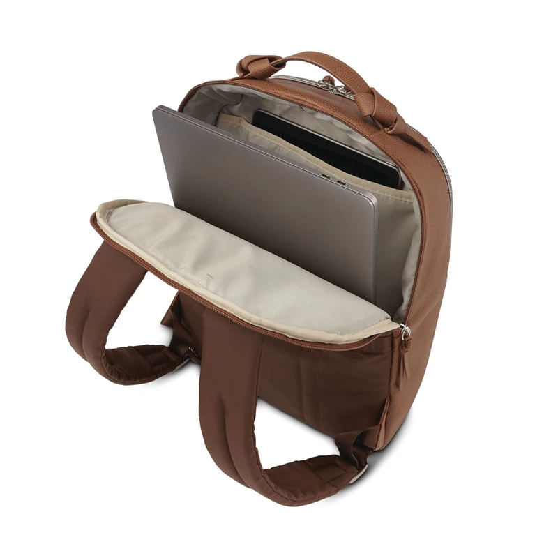 Samsonite Women's Leder Everyday Backpack Laptop Rucksack Cognac | BC0135469
