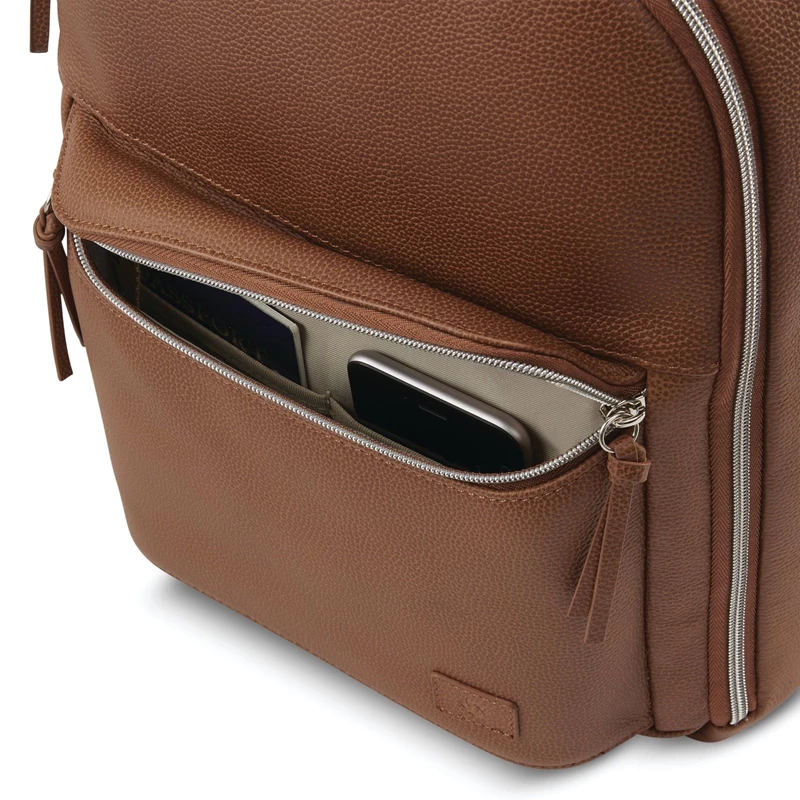 Samsonite Women's Leder Everyday Backpack Laptop Rucksack Cognac | BC0135469