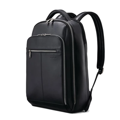 Samsonite Klassische Leder Backpack Laptop Rucksack Schwarz | FA2961074