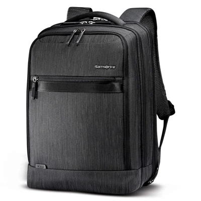 Samsonite SXK Prime Expandable Backpack Laptop Rucksack Black/Silver | FD9627841